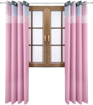 Zasłona pastelowo różową matowa  duo koła  Rubi 2 wzór F2
