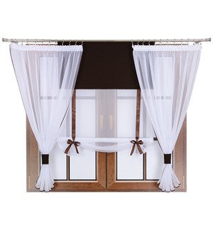 Komplet 2 firany panel z kokardkami Vigo II venge