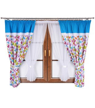 Zestaw dziecięcy zasłony w motylki firany z woalu Mika II wzór 2