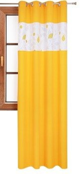 Zasłona matowa duo liście Cindy wzór C2 żółta