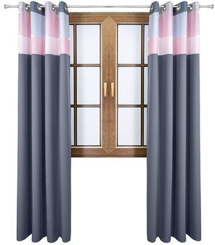 Zasłona ciemno szara matowa  duo koła  Rubi 2 wzór F2