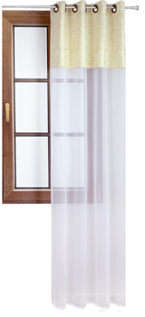 Firana duo z woalu  i błyszczącej tkaniny we wzory Bona 3 wzór 7