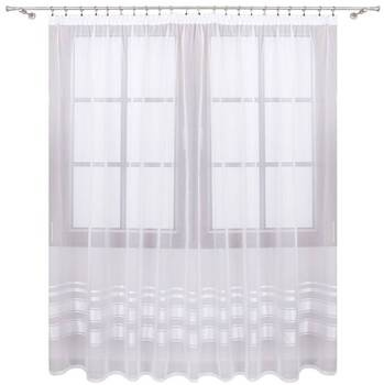 Elegancka firana z woalu zdobiona atłasowymi pasami Accera