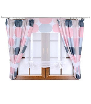 Komplet 2 zasłony koła F2 panel z kokardkami Rubi IV