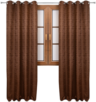 Elegancki komplet zasłon z przecieranym wzorem brązowa Alana Sale S35