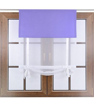 Uroczy panel ekran z woalu Vigo z kokardkami jasny fioletowy