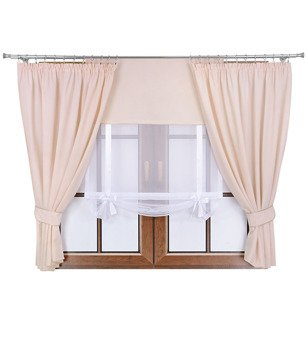 Komplet dwie zasłony panel z kokardkami Vigo III kremowy