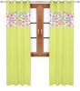 Zasłona matowa  duo motylki Cindy wzór P1 limonkowa