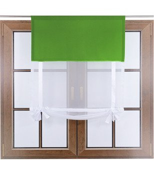 Uroczy panel ekran z woalu Vigo z kokardkami zielony