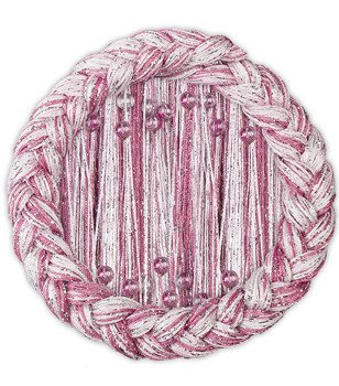 Makaron sznurki srebrna nić z koralami biały jasny róż indyjski róż