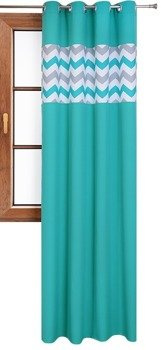 Zasłona matowa duo zygzaki Cindy wzór B3 turkusowa