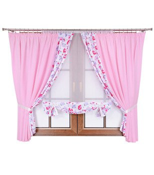 Uroczy komplet dziecięcy zasłony i panel z kokardkami Mika wzór 15