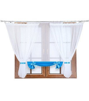 Komplet firan z panelem z woalu Demi II niebieski