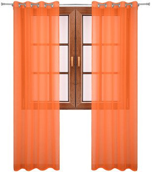Klasyczna firana zasłona z woalu pomarańczowa