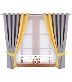 Komplet zasłon duo z panelem i ażurem Areta IV wzór 1