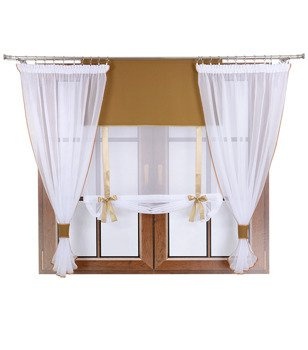 Komplet 2 firany panel z kokardkami Vigo II brąz