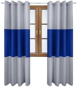 Zasłona gładka matowa trio Sally jasno szara z szafirem