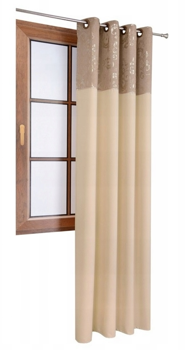 Zasłona duo z lśniącym wzorem Lumeco 2 wzór 14 beżowa