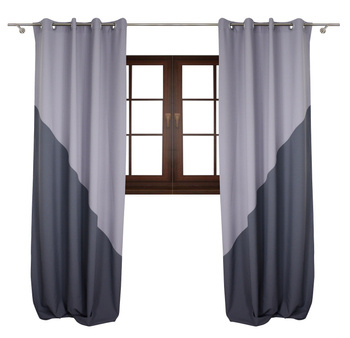 Stylowa zasłona dwukolorowa skos szara ciemno szara Norena