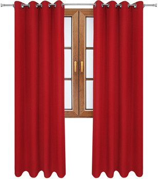 Gładka zasłona matowa Clara czerwona klasyczna