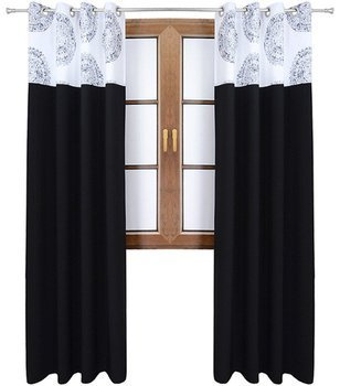 Zasłona czarna matowa  duo stemple Rubi 2 wzór K1