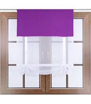 Uroczy panel ekran z woalu Vigo z kokardkami fuksja