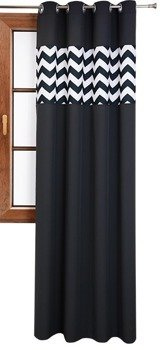 Zasłona matowa duo zygzaki Cindy wzór B2 grafitowa