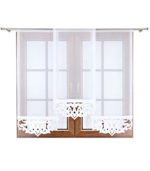 Komplet 3 paneli z woalu ozdobionych ażurem Lugo II