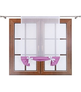 Uroczy panel z woalu dół matowy i kokardki Demi II wrzosowy