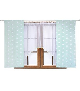 Komplet dla dzieci panele w gwiazdki i firana łuk Tosia wzór 3