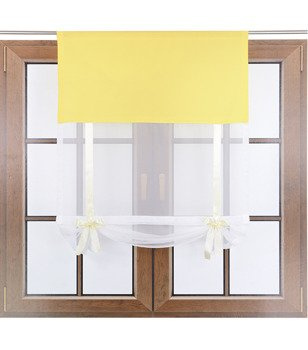 Uroczy panel ekran z woalu Vigo z kokardkami jasny żółty