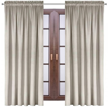 Elegancka zasłona welurowa welwet chłodny beżowy zaciemniająca welur aksamitny