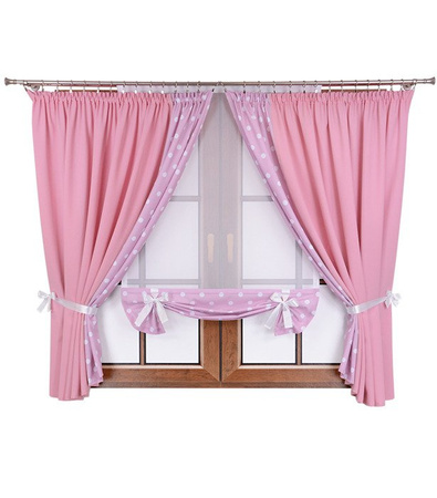 Uroczy komplet dziecięcy zasłony i panel z kokardkami Mika  SALE S60