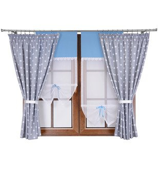 Komplet zasłon i uroczych paneli z gipiurą Gloria II wzór 5