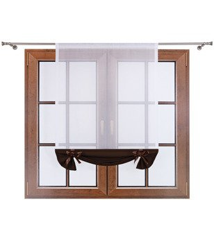 Uroczy panel z woalu dół matowy i kokardki Demi II wenge