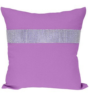 Poszewka dekoracyjna ozdobiona cyrkoniami wrzosowa