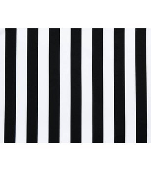 Materiał na metry z nadrukiem czarno białe paski wzór L1 na zasłony