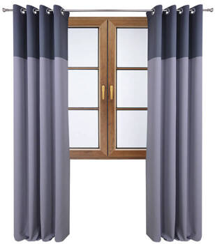 Stylowa zasłona duo jasno szara z pasem na górze ciemno szarym Massa