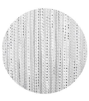 Makaron sznurki z wplecioną srebrną taśmą biały