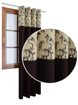 Zasłona venge duo z lśniącym wzorem Bona 2 wzór 14