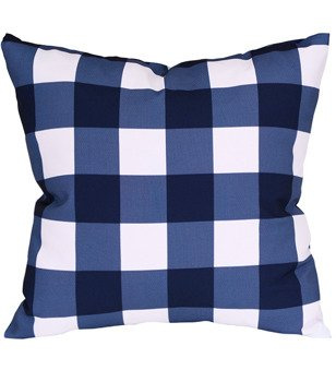 Ozdobna poszewka Rubi wzory w granatową kratkę wzór M2