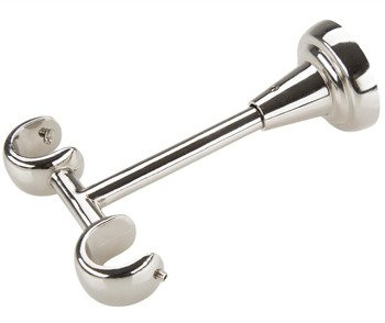 Metalowy podwójny wspornik sufitowy do karnisza o średnicy fi 19 +19 mm - Stal Szlifowana (inox)