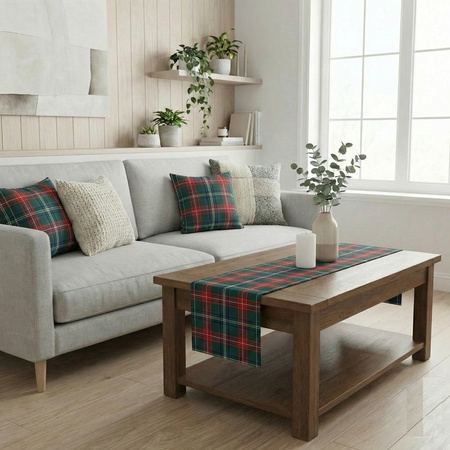 Poszewka w kratę czerwono zielona na poduszkę klasyczna dekoracja 