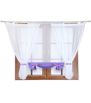 Komplet firan z panelem z woalu Demi II jasny fioletowy