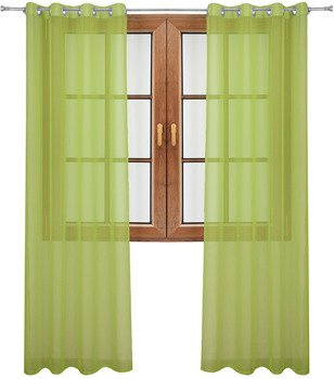 Klasyczna firana zasłona z woalu zielona