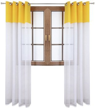Firana duo z woalu i tkanina matowa słonecznie żółta Inez II