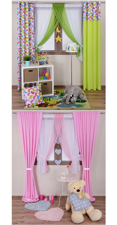 Urocza firana dwukolorowa z woalu Yumi biało-fioletowa