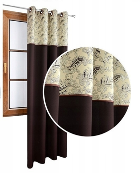 Zasłona gorzka czekolada duo z lśniącym wzorem Bona 2 wzór 2