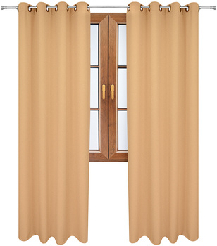 Komplet zasłon matowych Clara piaskowy Sale S36
