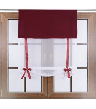 Uroczy panel ekran z woalu Vigo z kokardkami bordowy